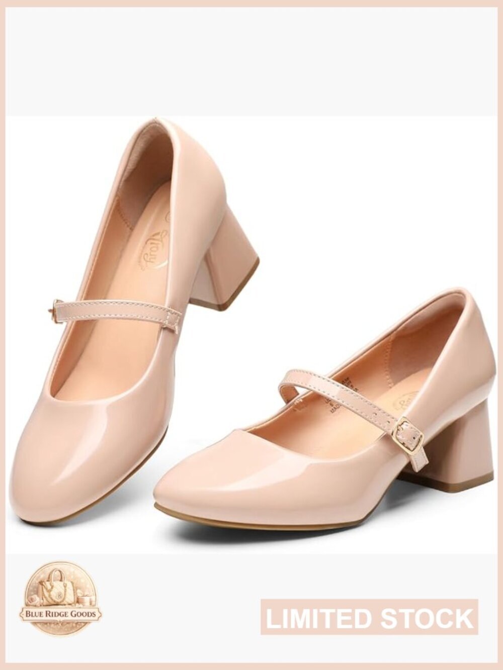 Chunky Mary Jane Heels Block Heel Pumps Closed Toe Dress Casual Shoes for Women